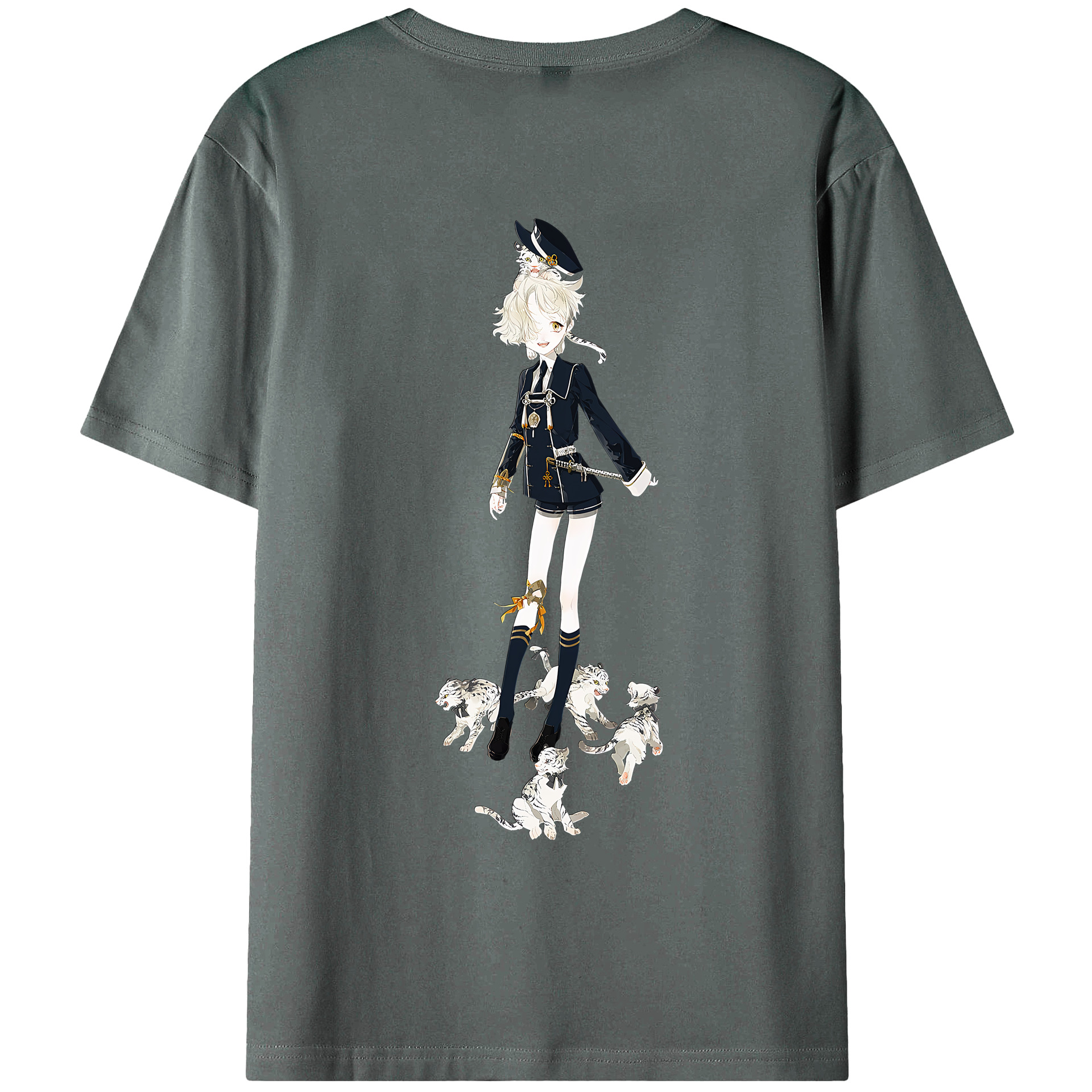 （画像用） 刀剣乱舞 Touken Ranbu 綿100％ メンズ半袖Tシャツ（バックプリント） 通気性
